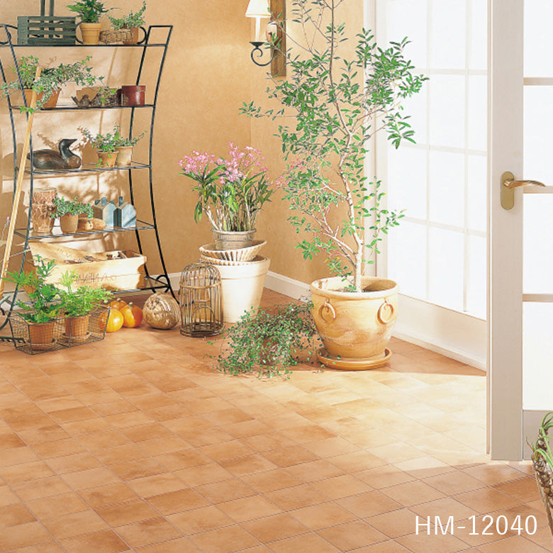 クッションフロア 10cm単位 クッションフロア タイル柄 HM-12040 サンゲツ テラコッタ