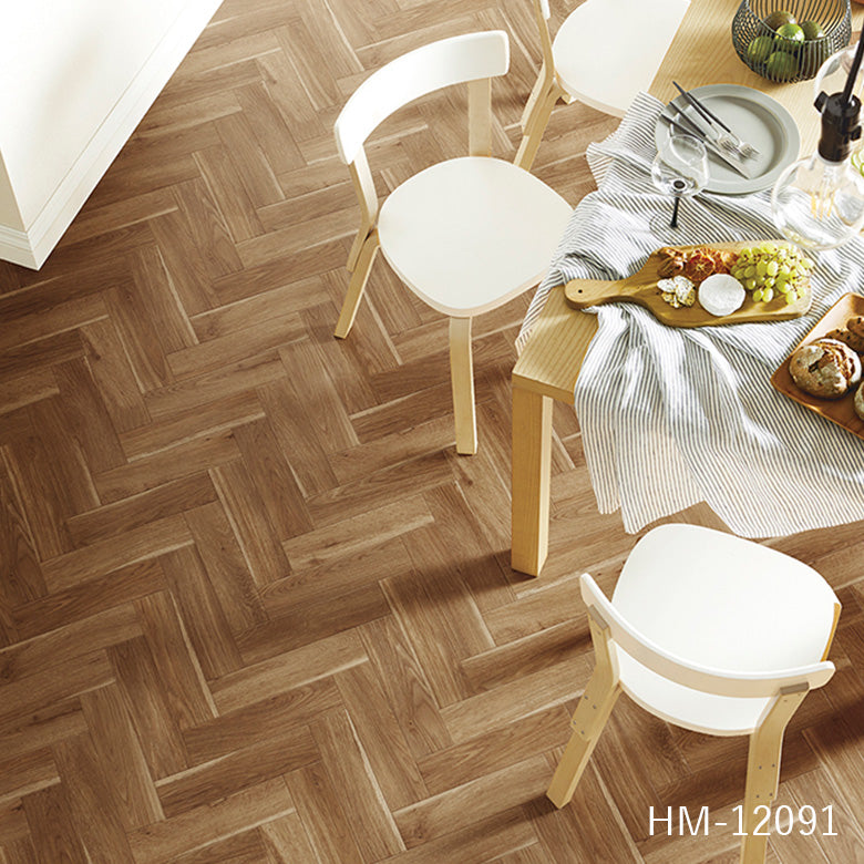 クッションフロア 10cm単位 木目柄 HM-12090 HM-12091 サンゲツ ヘリンボーン 10cm単位