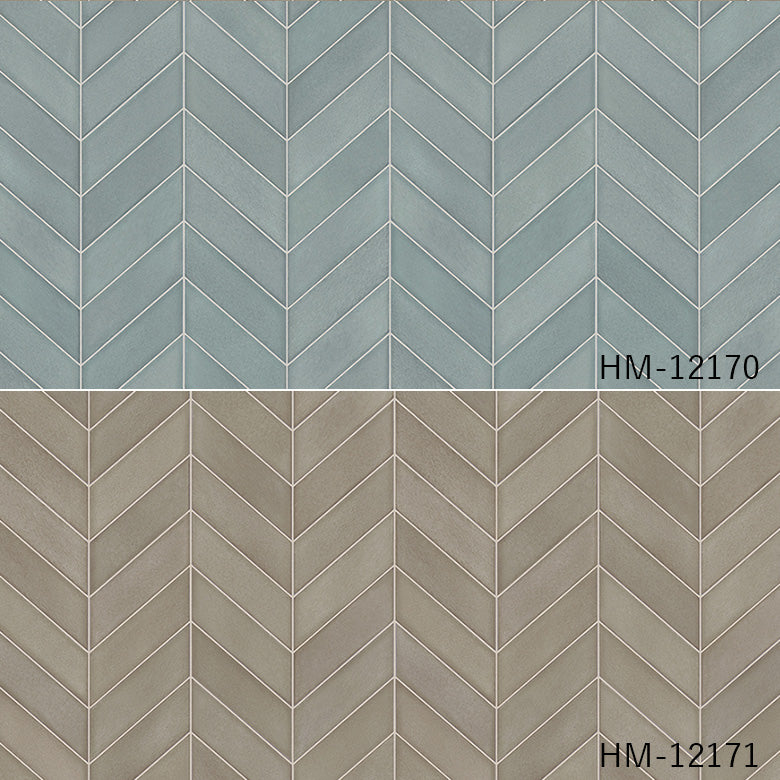 クッションフロア 10cm単位 タイル柄 HM-12170 HM-12171 サンゲツ コラーリタイル ヘリンボーン柄 ブルー ブラウン