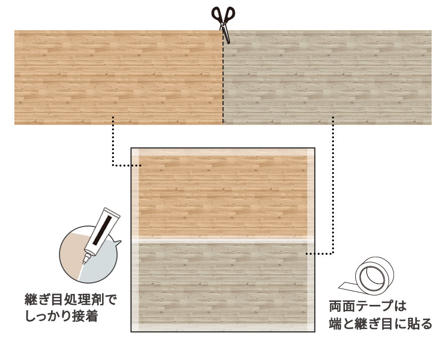 8畳の施工例（柄を流す方向はどちらでもOK）