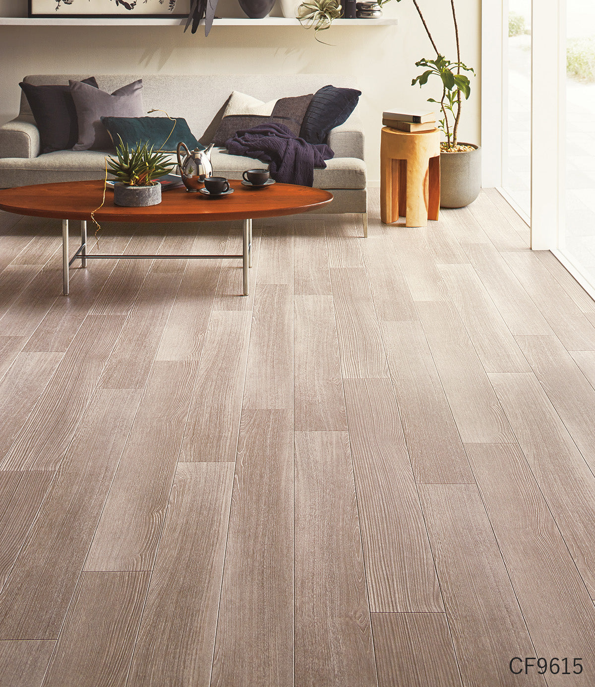 NEW! クッションフロア CF9615 アッシュグレイン 東リ 10cm単位 1.8ｍｍ厚 木目柄 抗菌 グレー
