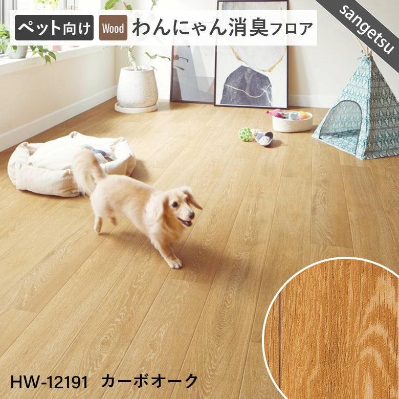 わんにゃん消臭フロア ペット用 クッションフロア サンゲツ 10cm単位 ナチュラルな木目柄 5色