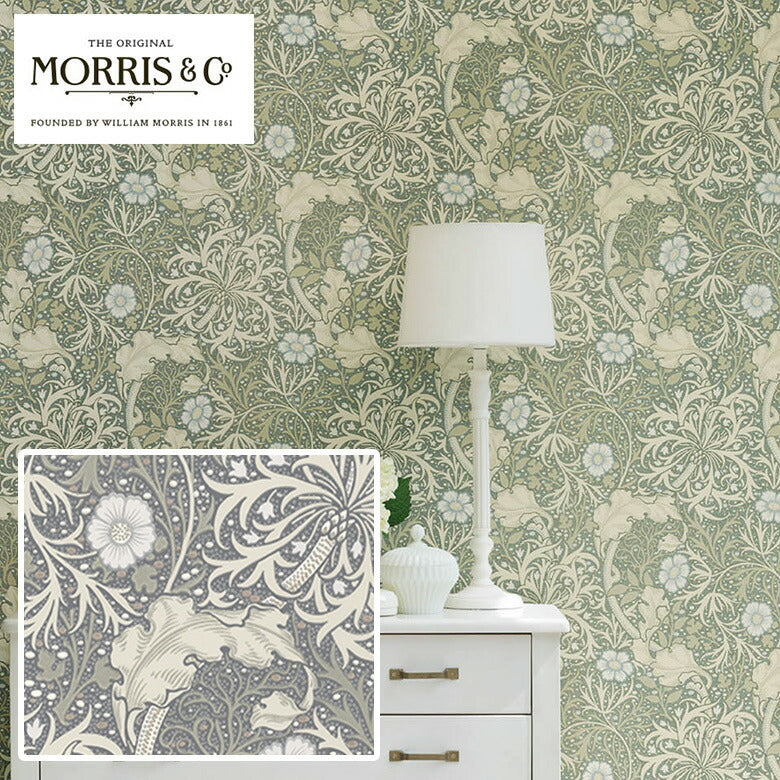 ウィリアムモリス のりなし 壁紙 Morris Seaweed モリスシーウィード LIS-42008 本売り リリカラ