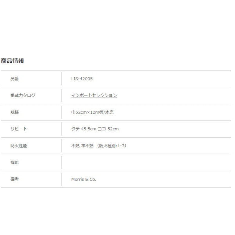 ウィリアムモリス のりなし 壁紙 Pimpernel ピンパーネル LIS-42005 本売り リリカラ