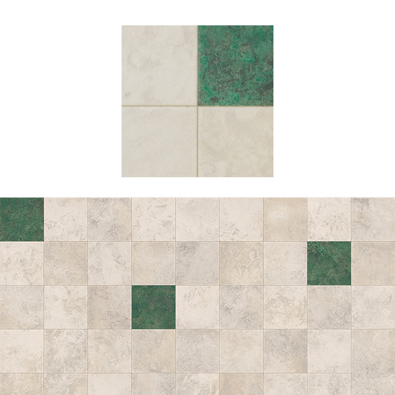 クッションフロア 10cm単位 タイル柄 HM-11139 サンゲツ カッパータイル グリーン 緑 石目柄